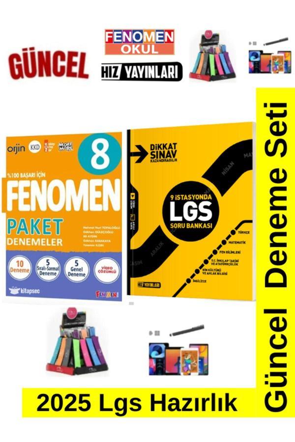Güncel 8.Sınıf Lgs Tüm Dersler 10 Paket Deneme+Hız 2025 9 İstasyon Soru Bankası+Kalem+Kalemlik - Fenomen Yayıncılık - Image 1