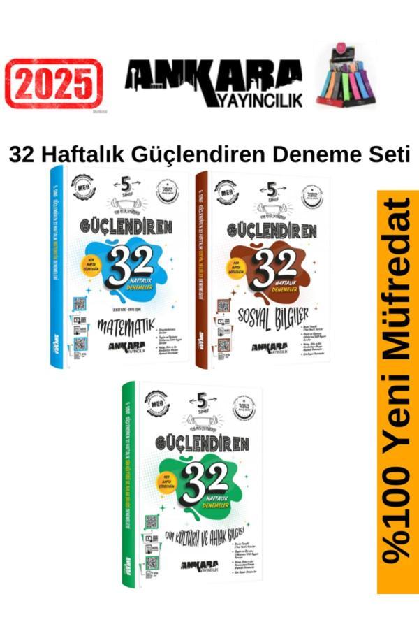2025 5.Sınıf Güçlendiren Matematik-Sosyal-Din 32 Haftalık Deneme Seti+Kalemlik - Ankara Yayıncılık - Image 1