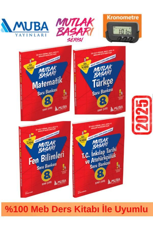8.Sınıf 2025 Lgs Mutlak Başarı Matematik-Fen-Türkçe-inkilap tarihi-Soru Bankası Seti+Kronometre - Muba Yayınları - Image 1