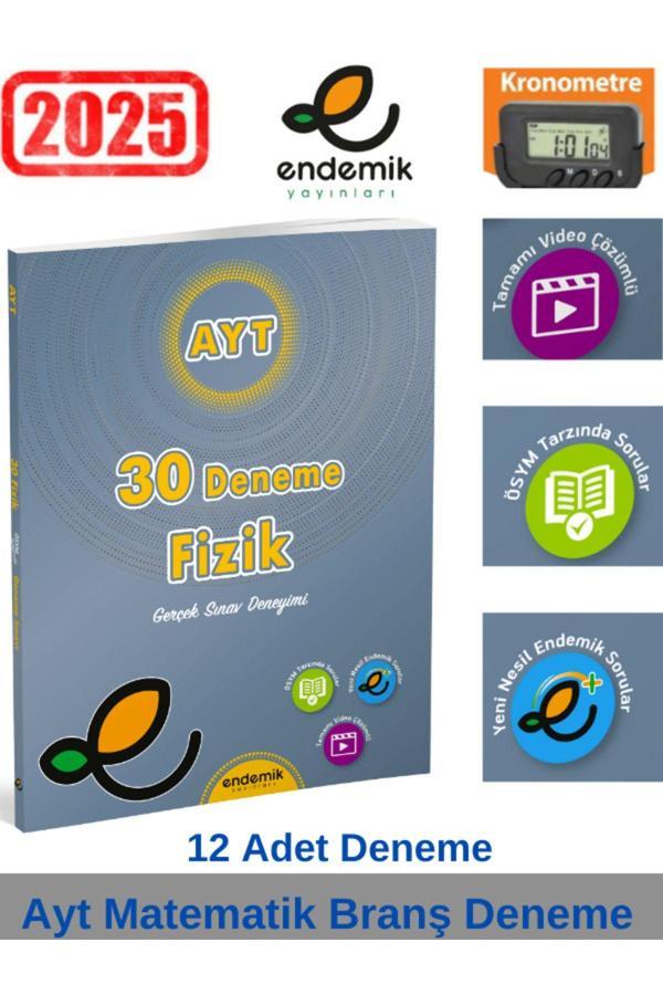 Endemik 2025 Ayt Fizik 30 Adet  Video Çözümlü Branş Deneme+Kronometre - Endemik Yayınları - Image 1
