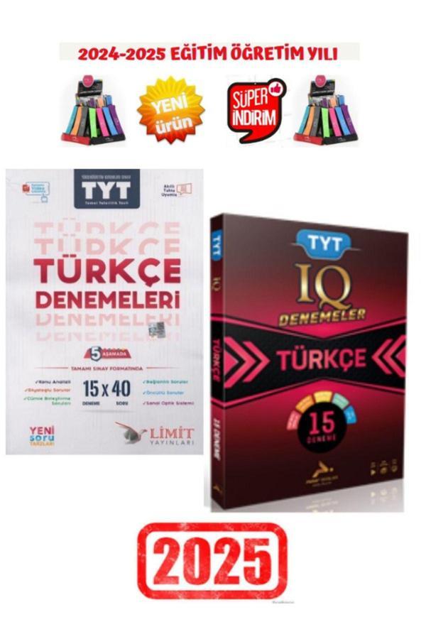 Limit 2025 Tyt Türkçe 15x40 Deneme+Paraf IQ 2025 Tyt Türkçe 15 Deneme Seti+Kalemlik - Hız ve Renk Yayınları - Image 1