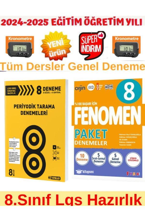 HIZ 2025 8.Sınıf Periyodik 8 Tarama Deneme+Fenomen 2025 8.Sınıf Lgs 10 Genel Deneme+Kronometre - Hız Yayınları - Image 1