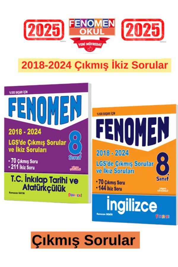 2025 8.sınıf İngilizce-İnkilap Tarihi 2018-2024 Lgs De Çıkmış Ve İkiz Sorular Seti - Fenomen Yayıncılık - Image 1
