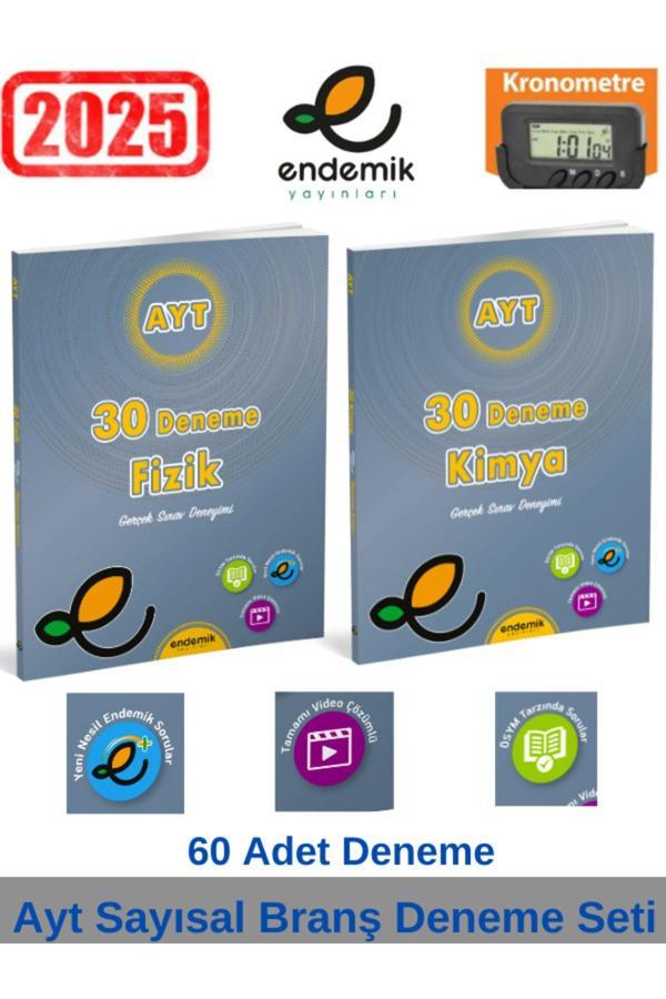 Endemik 2025 Ayt Fizik 30-Kimya 30 Sayısal Branş Deneme Seti+Kronometre - Endemik Yayınları - Image 1
