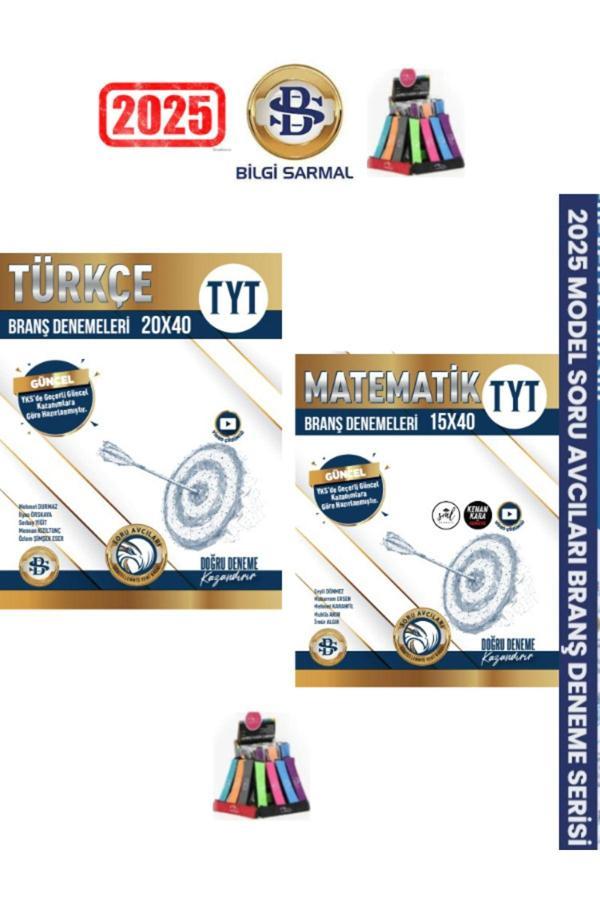 2024-2025 Tyt Türkçe-Matematik (20x40)(15x40)1400 Soru Soru Avcısı Branş Deneme Seti+Kalemlik - Bilgi Sarmal Yayınları - Image 1