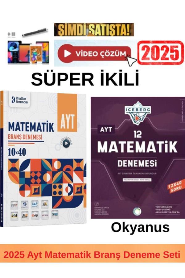 Krallar Ayt Matematik 10x40 Deneme+Okyanus Iceberg Ayt Matematik 12 Deneme+Kalem - Image 1