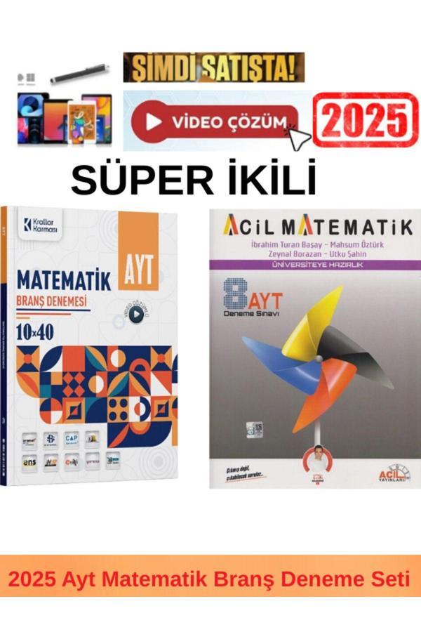 Krallar Ayt Matematik 10x40 Deneme+Acil Ayt Matematik 8 Deneme+Kalem - Image 1