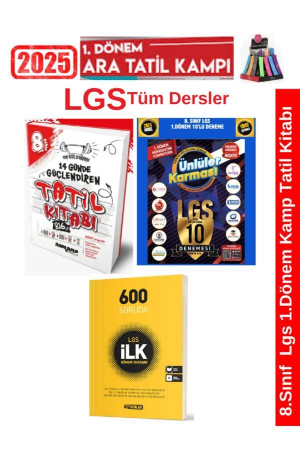 2025 8.Sınıf Lgs 1.Dönem Soru+Ünlüler 1.Dönem 10 Yayın deneme+Hız 1.Dönem İlk 600 Soru+Kalemlik - Ankara Yayıncılık - Image 1