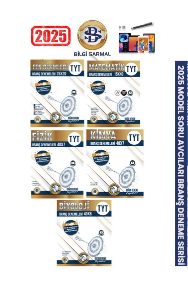 2024-2025 Tyt Matematik-Fen-Fizik-Kimya-Biyoloji(5Kitap)Branş Deneme Seti+Android Kalem - Bilgi Sarmal Yayınları - Image 1