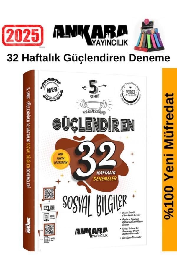 2025 5.Sınıf Güçlendiren Sosyal Bilgiler 32 Haftalık Deneme Seti+Kalemlik - Ankara Yayıncılık - Image 1