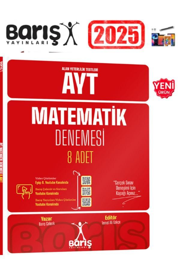 2025 Barış Çelenk Yayınları  AYT 8'li Matematik Denemesi+Kalem - Barış Çelenk - Image 1