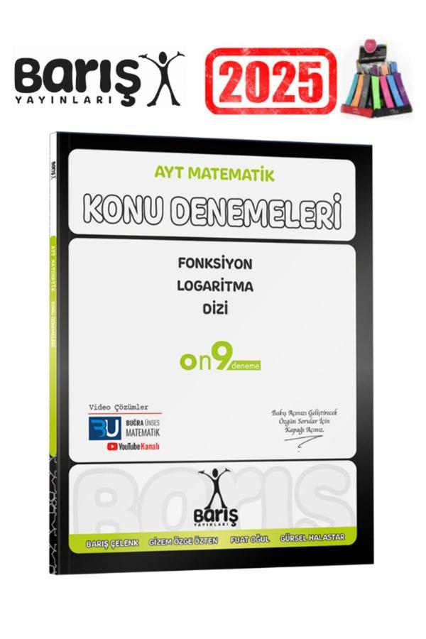 2025 Barış Çelenk Yayınları AYT Matematik Fonksiyon Logaritma Dizi Konu Denemeleri+Kalemlik - Barış Çelenk - Image 1
