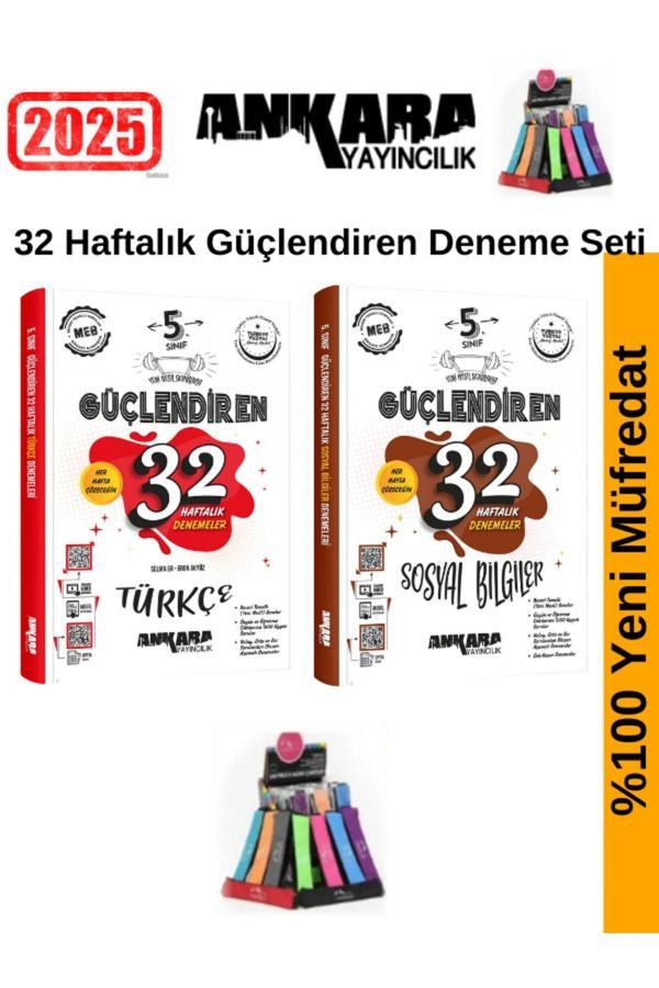 2025 5.Sınıf Güçlendiren Türkçe-Sosyal 32 Haftalık Deneme Seti+Kalemlik - Ankara Yayıncılık - Image 1