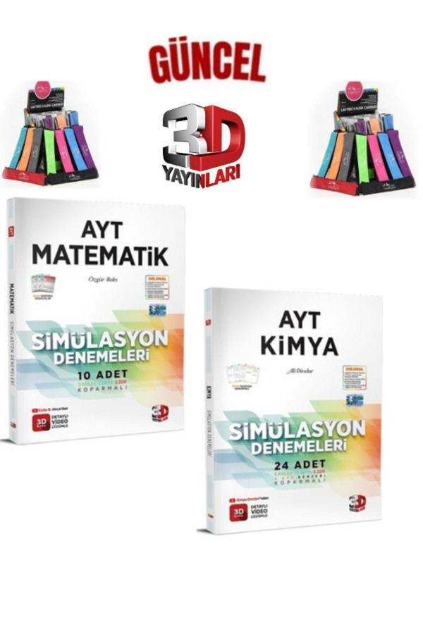 2025 3D Çözüm Ayt Matematik(10)-Kimya(24) 34 Adet Deneme Seti+Cambridge Kalemlik - 3D Yayınları - Image 1