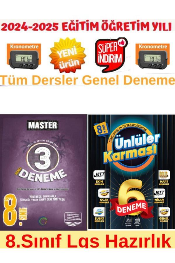 Okyanus Mas. 8.Sınıf Lgs Tüm Dersler 3lü Deneme+Ünlüler 8.Sınıf 6 Farklı Yayın Karma Deneme - Okyanus Yayıncılık - Image 1