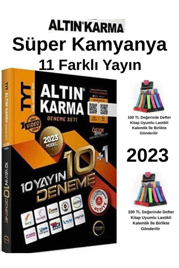 Altınkarma Tyt 2023 10+1 Farklı Yayın Tüm Dersler Genel Deneme Seti+Lastikli Kalemlik - Altın Karma Yayınları - Image 1