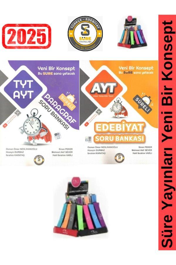 Süre 2025 TYTAyt Paragraf-Ayt Edebiyat Süreli Video Çözümlü Soru Bankası+Kalemlik - Süre Yayınları - Image 1