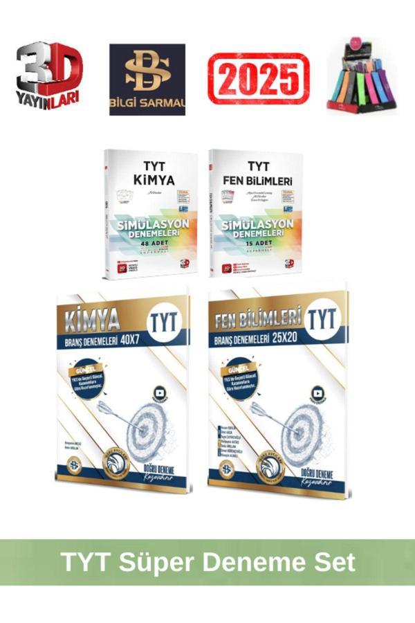 2025 Tyt Kimya40-Fen25 Deneme Seti+3D Tyt Kimya48-Fen 25 Deneme Seti+Kalemlik - Bilgi Sarmal Yayınları - Image 1