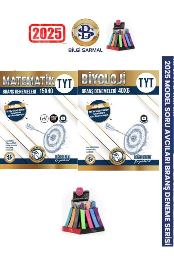 2024-2025 Tyt Matematik-Biyoloji (15x40)(40x6) 840 Soru Soru Avcısı Branş Deneme Seti+Kalemlik - Bilgi Sarmal Yayınları - Image 1