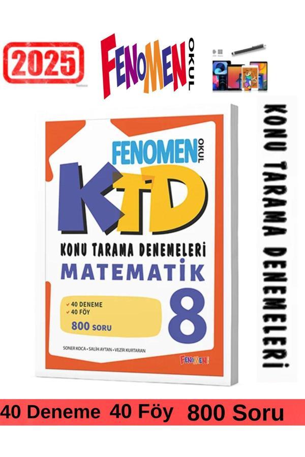 2025 8.Sınıf Lgs KTD Matematik Konu Tarama Denemeleri(40 Deneme-40 Föy-800 Soru)+Kalem - Fenomen Yayıncılık - Image 1