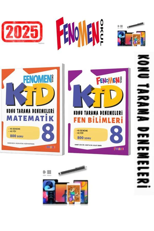 2025 8.Sınıf Lgs KTD Matematik-Fen Konu Tarama Denemeleri+Android Kalem - Fenomen Yayıncılık - Image 1