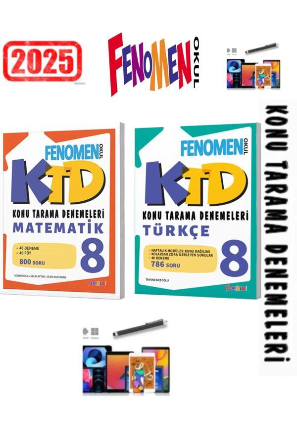 2025 8.Sınıf Lgs KTD Matematik-Türkçe Konu Tarama Denemeleri+Android Kalem - Fenomen Yayıncılık - Image 1