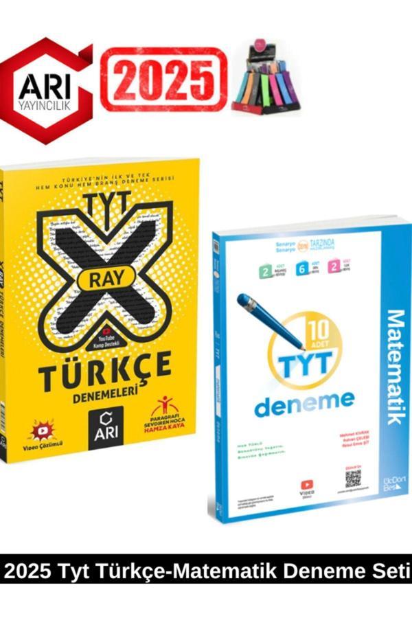 2025 Tyt Matematik 10 Deneme+Arı X-Ray Tyt Türkçe Konu ve Branş Deneme Seti+Kalemlik - Üç Dört Beş Yayınları - Image 1