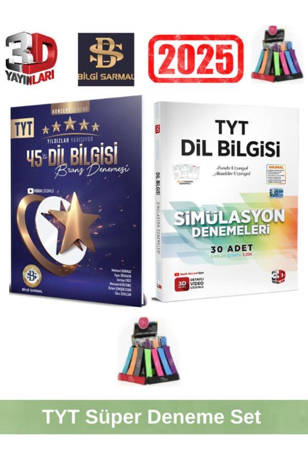 2025 Tyt Yıldızlar Yarışıyor Dilbilgisi45 Deneme+3D Yayınları Tyt Dilbigisi 30 Deneme Seti+Kalemlik - Bilgi Sarmal Yayınları - Image 1
