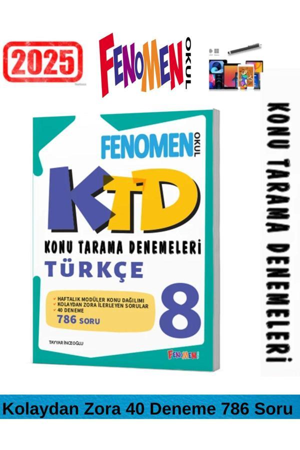 2025 8.Sınıf Lgs KTD Türkçe Konu Tarama Denemeleri Kolaydan Zora 40 Deneme 786 Soru+Kalem - Fenomen Yayıncılık - Image 1