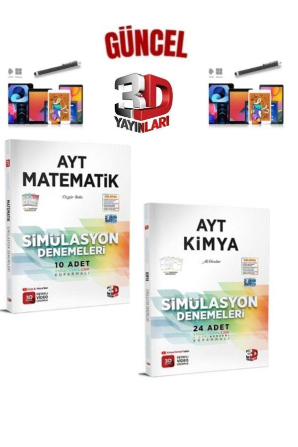 2025 3D Çözüm Ayt Matematik(10)-Kimya(24) 34 Adet Deneme Seti+Dokunmatik Kalem - 3D Yayınları - Image 1