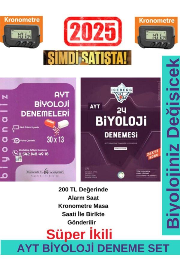 Biyoanaliz 2025 AYT Biyoloji 30x13 Denemeleri+Okyanus Iceberg Ayt 24 Branş Deneme Seti+Kronometre - Biyoanaliz Yayınları - Image 1