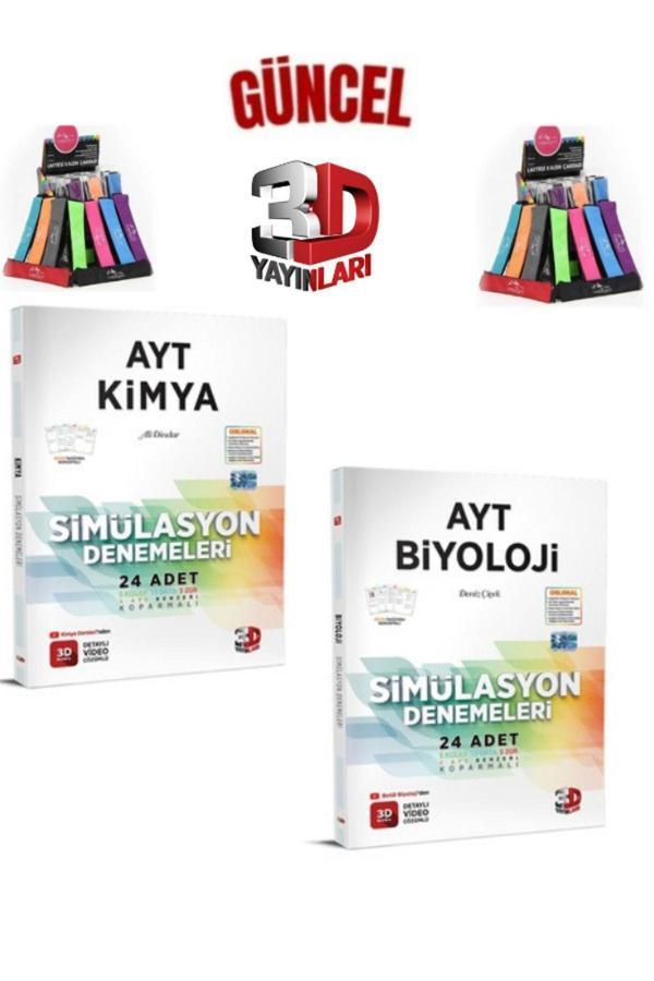 2025 3D Çözüm Ayt Kimya(24)-Biyoloji(24) 48 Adet Koparmalı Deneme Seti+Cambridge Kalemlik - 3D Yayınları - Image 1