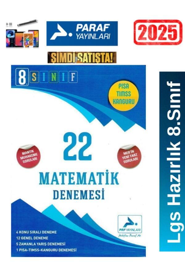 Paraf Yayınları 8.Sınıf Lgs Hazırlık Matematik 22 li Branş Deneme+Android Kalem - Paraf Yayınları - Image 1