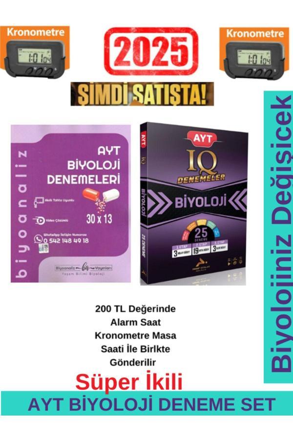 Biyoanaliz 2025 AYT Biyoloji 30x13 Denemeleri+Paraf IQ Ayt Biyoloji 25 Branş Deneme+Kronometre - Biyoanaliz Yayınları - Image 1