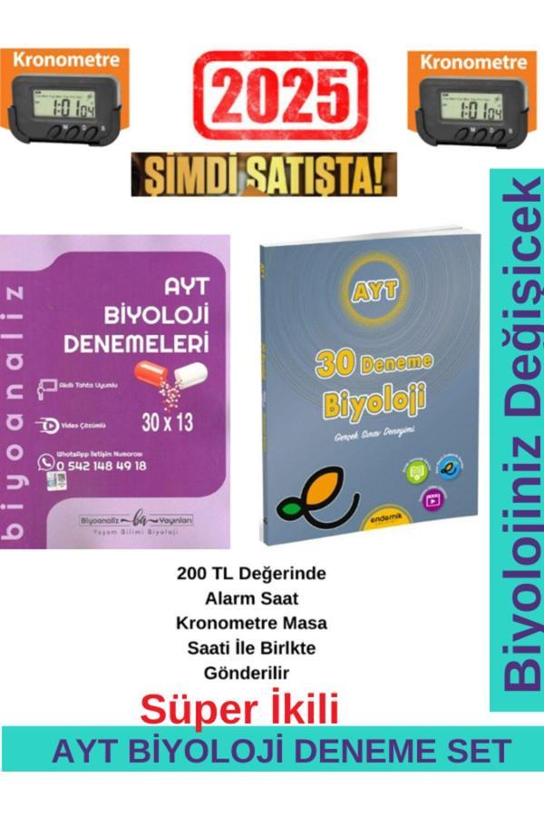 Biyoanaliz 2025 AYT Biyoloji 30x13 Denemeleri+Endemik Ayt Biyoloji 30 Branş Deneme Seti+Kronometre - Biyoanaliz Yayınları - Image 1