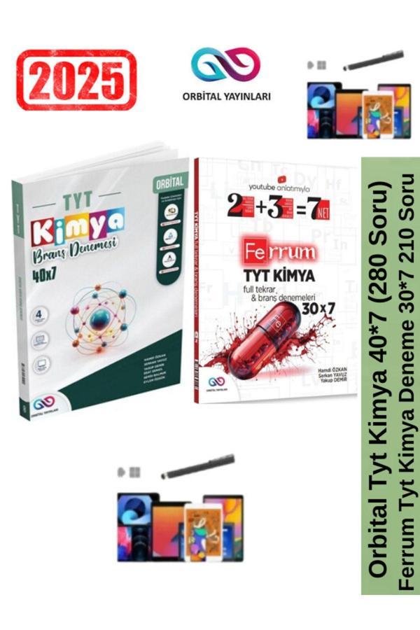 2025 Tyt Kimya 40x7 Branş Deneme+Ferrum Tyt 30x7 Branş Deneme Seti+Android Kalem - Orbital yayınları - Image 1