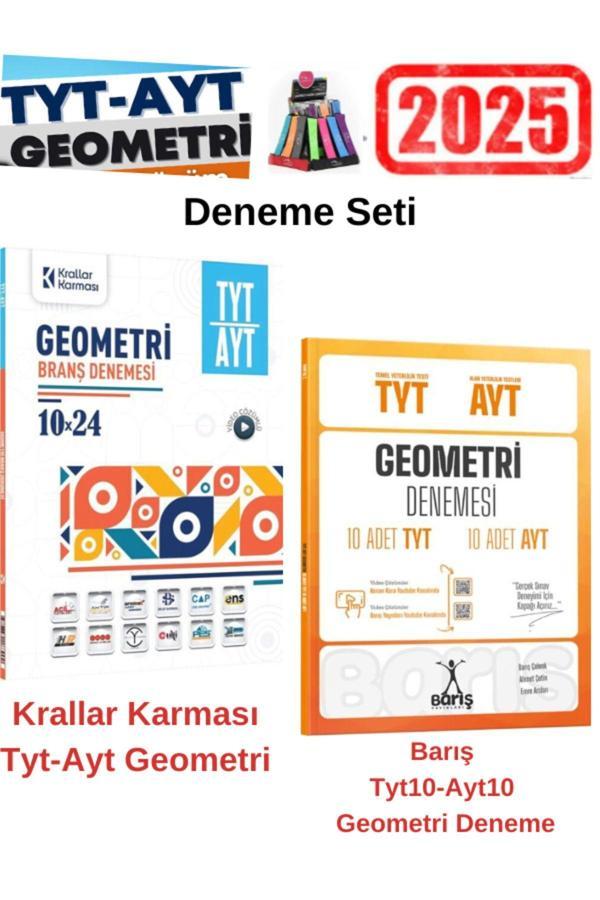 Krallar Tyt Ayt Geometri 10x24 Deneme+Barış Tyt Ayt Geometri 10-10 Deneme Seti+Kalemlik - Image 1