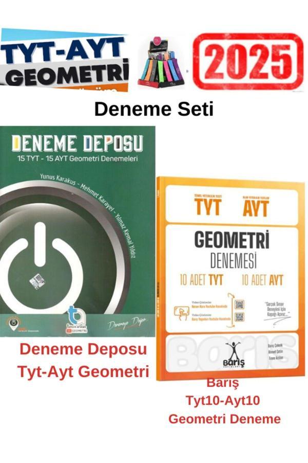 Deneme Deposu Tyt Ayt Geometri 15-15 Deneme+Barış Tyt Ayt Geometri 10-10 Deneme Seti+Kalemlik - Deneme Deposu - Image 1