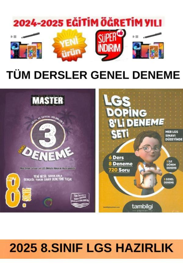 2025 Master 8.Sınıf Tüm Dersler 3 Deneme+Tam Bilgi Tüm Dersler Lgs Doping 8 Deneme Seti - Okyanus Yayıncılık - Image 1