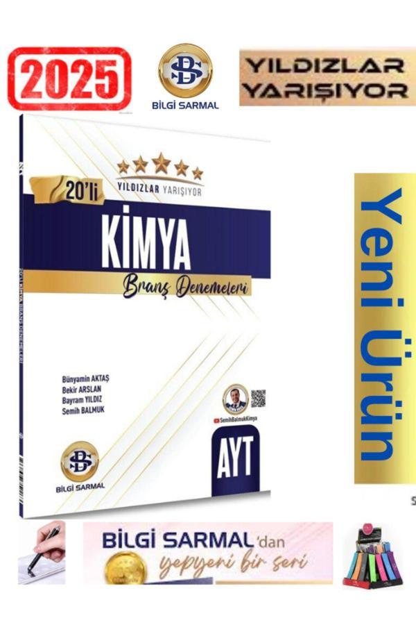 2025 AYT Kimya Yıldızlar Yarışıyor 20 li Branş Denemesi(Yeni Ürün)+Android Kalem+ Kalemlik - Bilgi Sarmal Yayınları - Image 1