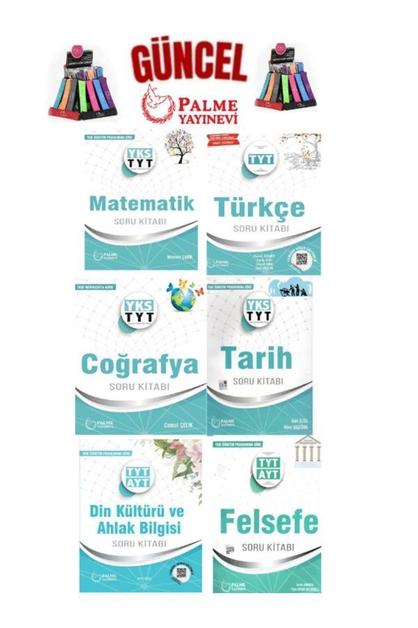 Güncel Tyt Mat-Türkçe-Tarih-Coğrafya-Felsefe-Din Yeni Müfredat Soru Bankası Seti+Kalemlik - Palme Yayınları - Image 1