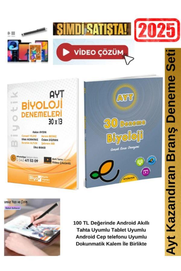 Ayt Biyoloji 30x13 Branş Deneme+Endemik Ayt Biyoloji 30 lu Deneme Seti+Android Kalem - Biyotik Yayınları - Image 1