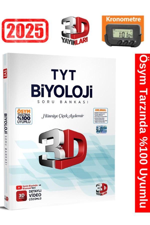 3D Yayınları 2025 Tyt Biyoloji Video Çözümlü Soru Bankası+Kronometre - 3D Yayınları - Image 1