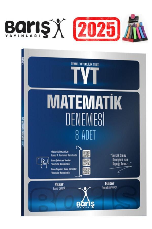2025 Barış Çelenk Yayınları TYT Matematik Denemesi 8 Adet+Kalemlik - Barış Çelenk - Image 1