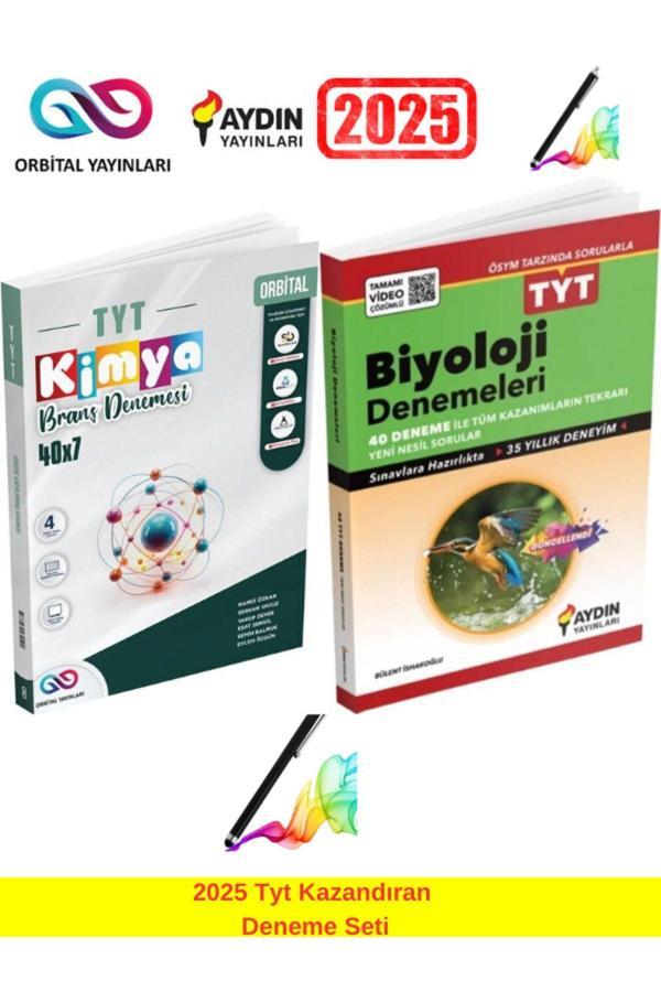 2025 Tyt Kimya 40x7 Branş Deneme+Aydın Yayınları TYT Biyoloji 40 lı Branş Deneme Seti+Kalem - Orbital yayınları - Image 1