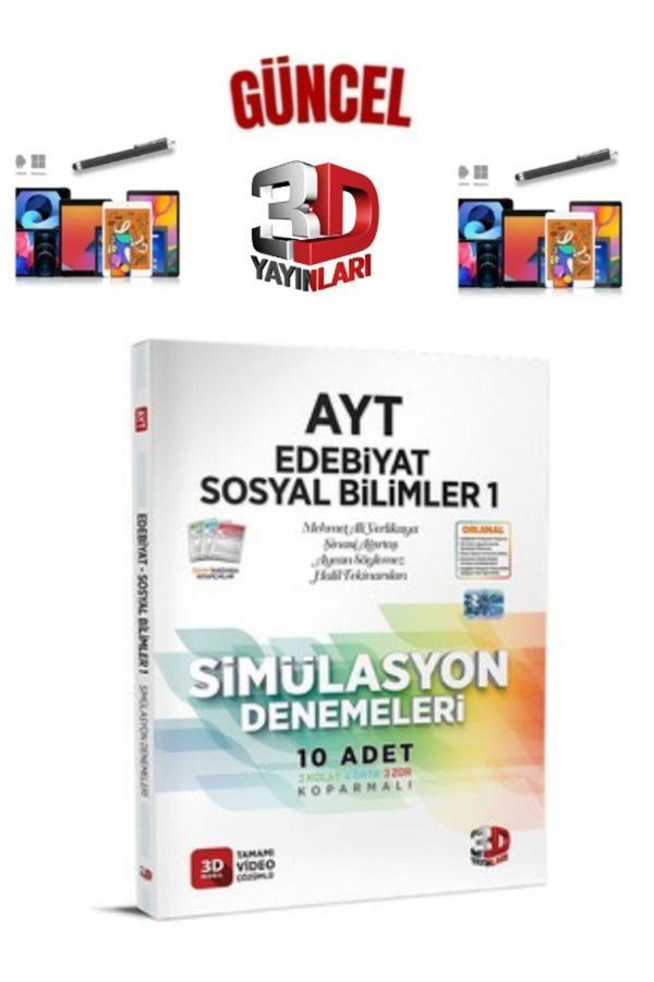 2025 3D Çözüm Yayınları Ayt Sosyal Edebiyat(Tarih Coğrafya)10 Adet Deneme Koparmalı+Kalemlik+Kalem - 3D Yayınları - Image 1