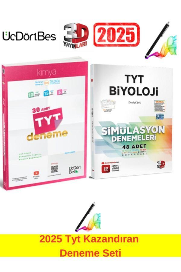 2025 Tyt Kimya 30 Deneme+3D Yayınları Tyt Biyoloji 48 Adet Deneme Seti(78 Deneme)Android Kalem - Üç Dört Beş Yayınları - Image 1