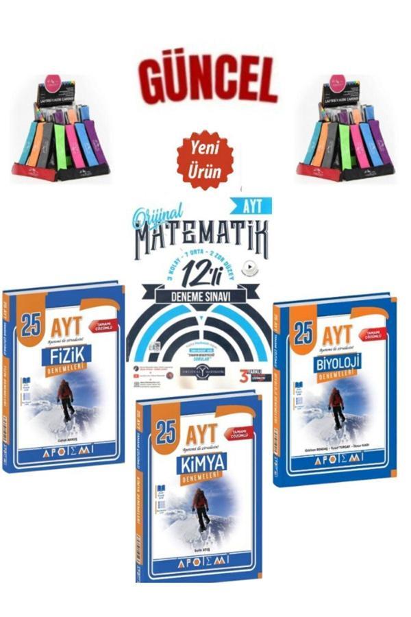 Güncel Ayt Matematik 12 Deneme+Apotemi Fizik25-Kimya25-Biyoloji 25 Deneme +Kalemlik - Orijinal Yayınları - Image 1