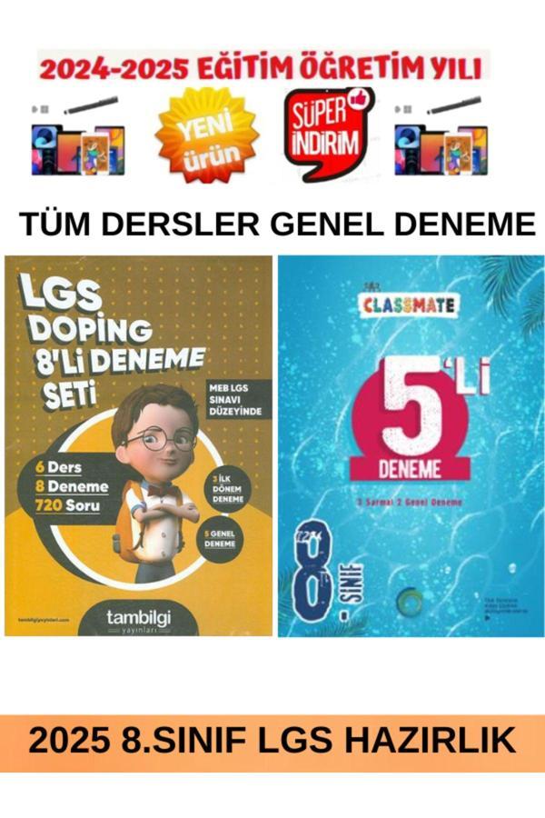 2025 8.Sınıf Classmate 5 li Genel Deneme +Tam Bilgi Tüm Dersler Lgs Doping 8 Deneme Seti - Okyanus Yayıncılık - Image 1