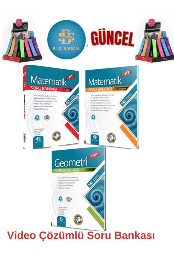 2024-2025 Tyt-Ayt Matematik-TytAyt Geometri Video Çözümlü Soru Bankası(3 Kitap)+Kalemlik - Bilgi Sarmal Yayınları - Image 1